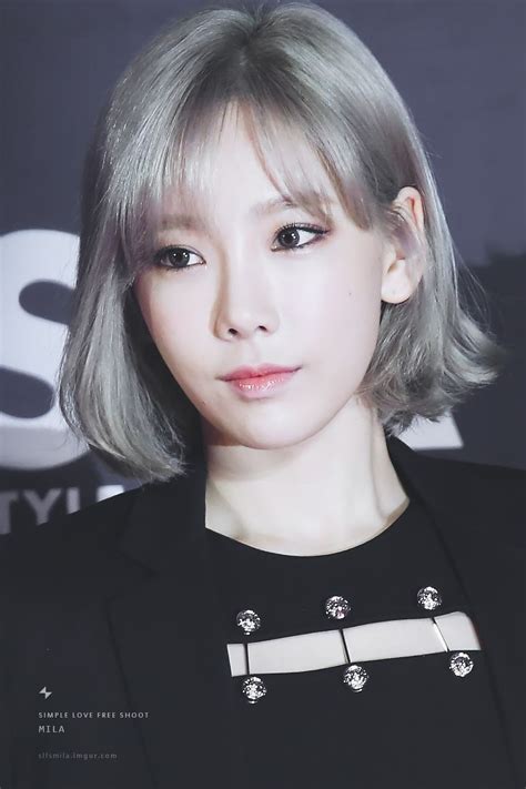 taeyeon short hair|taeyeon hair color.